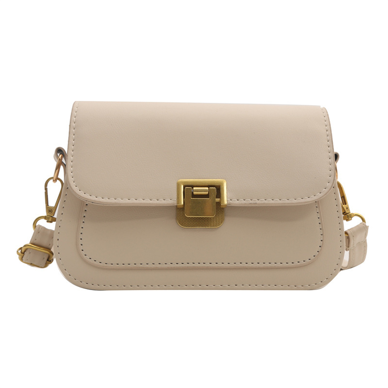 Geantă crossbody din PU pentru femei — formă orizontală pătrată, închidere cu clapetă, buzunar pentru telefon, curea simplă