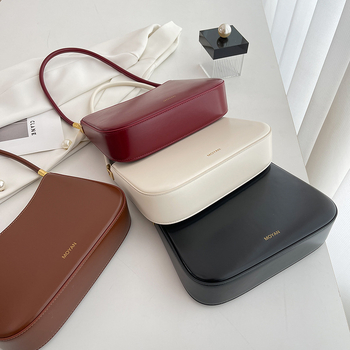 Geantă MOYAN pentru femei, stil urban minimalist, material PU, căptușeală din piele sintetică, închidere cu fermoar, Primăvara 2025