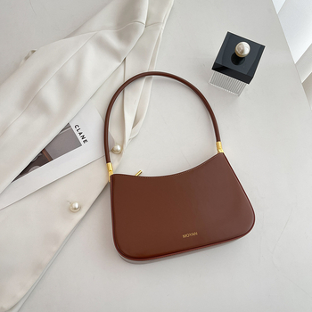 Geantă MOYAN pentru femei, stil urban minimalist, material PU, căptușeală din piele sintetică, închidere cu fermoar, Primăvara 2025