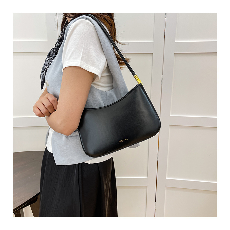 Geantă MOYAN pentru femei, stil urban minimalist, material PU, căptușeală din piele sintetică, închidere cu fermoar, Primăvara 2025