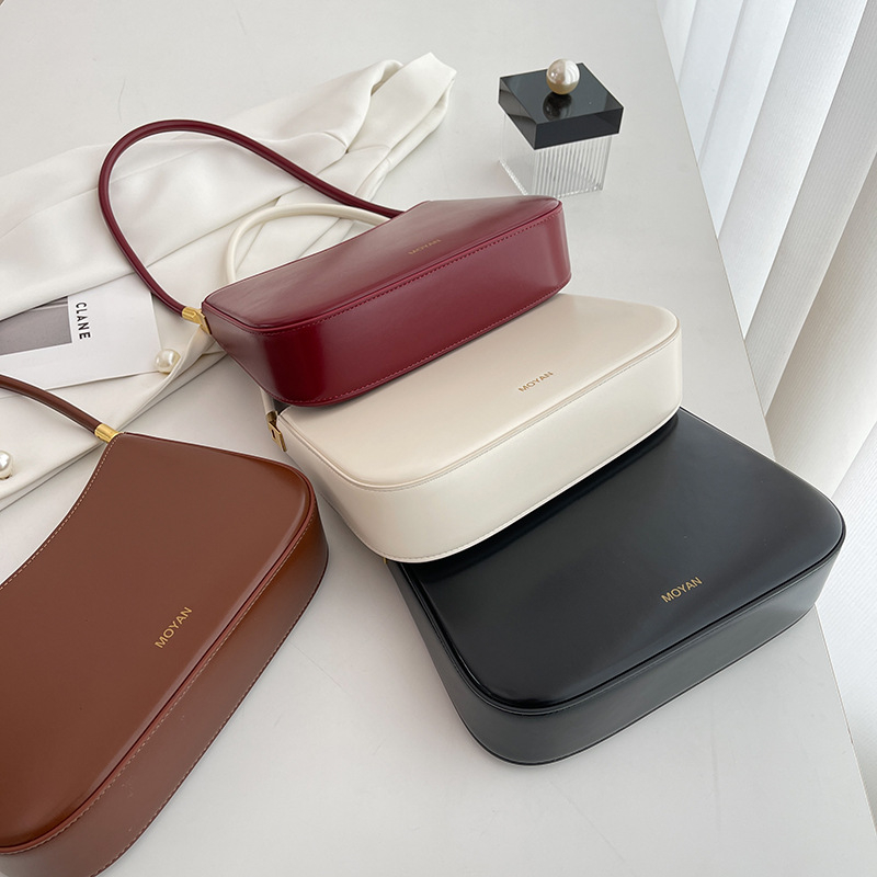 Geantă MOYAN pentru femei, stil urban minimalist, material PU, căptușeală din piele sintetică, închidere cu fermoar, Primăvara 2025