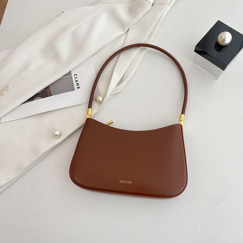 Geantă MOYAN pentru femei, stil urban minimalist, material PU, căptușeală din piele sintetică, închidere cu fermoar, Primăvara 2025