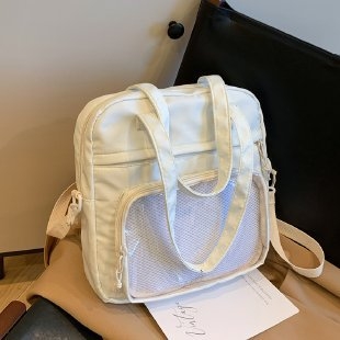 Geantă crossbody din PU, stil unisex, formă verticală pătrată, fermoar, căptușeală din nylon