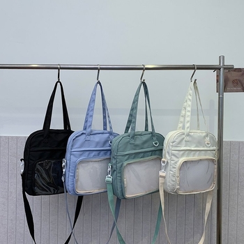 Geantă crossbody din PU, stil unisex, formă verticală pătrată, fermoar, căptușeală din nylon