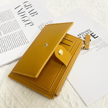 Tanki držač kartica, korejskog stila, PU novčanik s dvostrukim preklopom, ultralagani, unisex