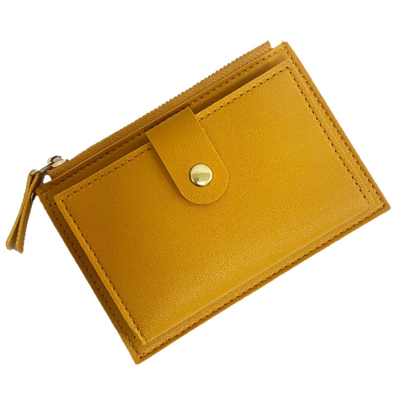 Tanki držač kartica, korejskog stila, PU novčanik s dvostrukim preklopom, ultralagani, unisex
