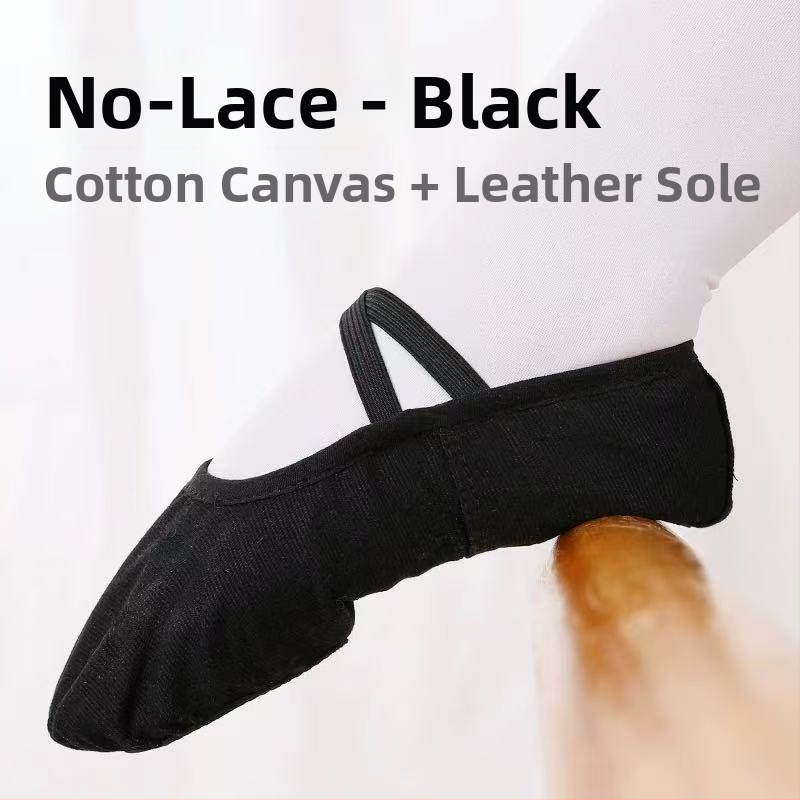 Art Dance Flower Mäkké baletné topánky pre deti - plátený horný diel, dizajn mačacej labky, na praktický tanec