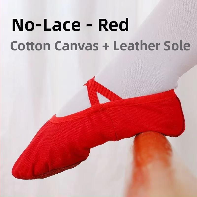 Art Dance Flower Mäkké baletné topánky pre deti - plátený horný diel, dizajn mačacej labky, na praktický tanec