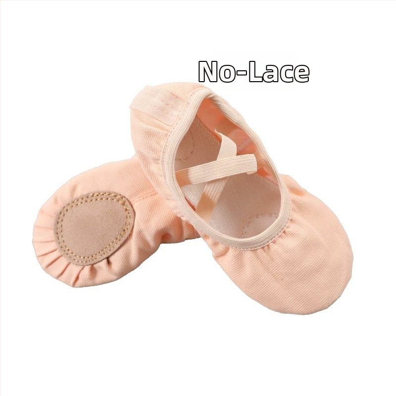 Art Dance Flower Mäkké baletné topánky pre deti - plátený horný diel, dizajn mačacej labky, na praktický tanec