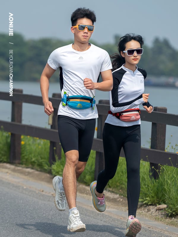 Unisex sportska torbica za struk s držačem za bocu vode - vodootporna, ultra lagana, suho/mokro odvajanje; materijal: najlon/spandeks/poliester