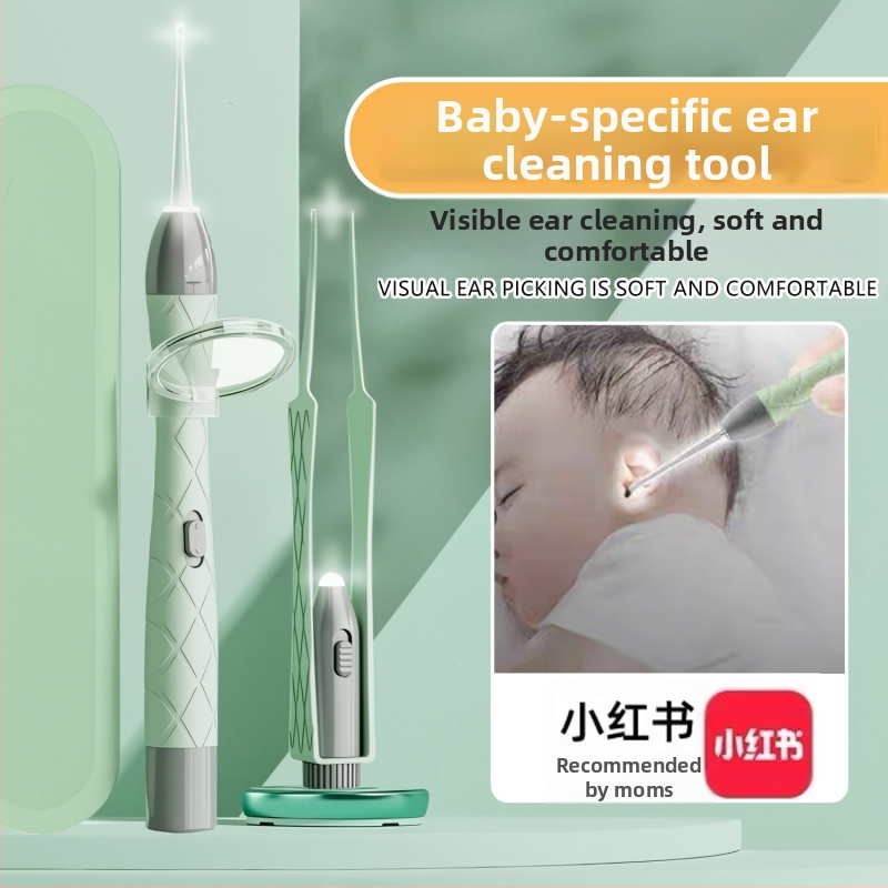 Žiarivá lyžička na uši set, dobíjateľný, dvojitý zdroj svetla, vizuálna kontrola sluchového kanála, PVC