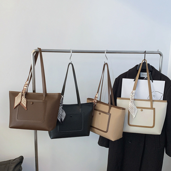 Ženska tote torba, street-trend stil, PU materijal, horizontalni kvadratni oblik, zatvaranje zatvaračem, unutarnji džep sa zatvaračem