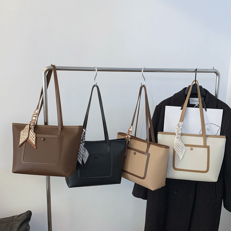 Ženska tote torba, street-trend stil, PU materijal, horizontalni kvadratni oblik, zatvaranje zatvaračem, unutarnji džep sa zatvaračem