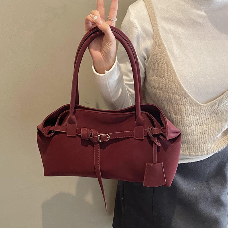 Ženska velur torba preko ramena — crossbody, magnetsko zatvaranje, PU podstava, pravokutni oblik, džepovi za prijenosno računalo i kameru