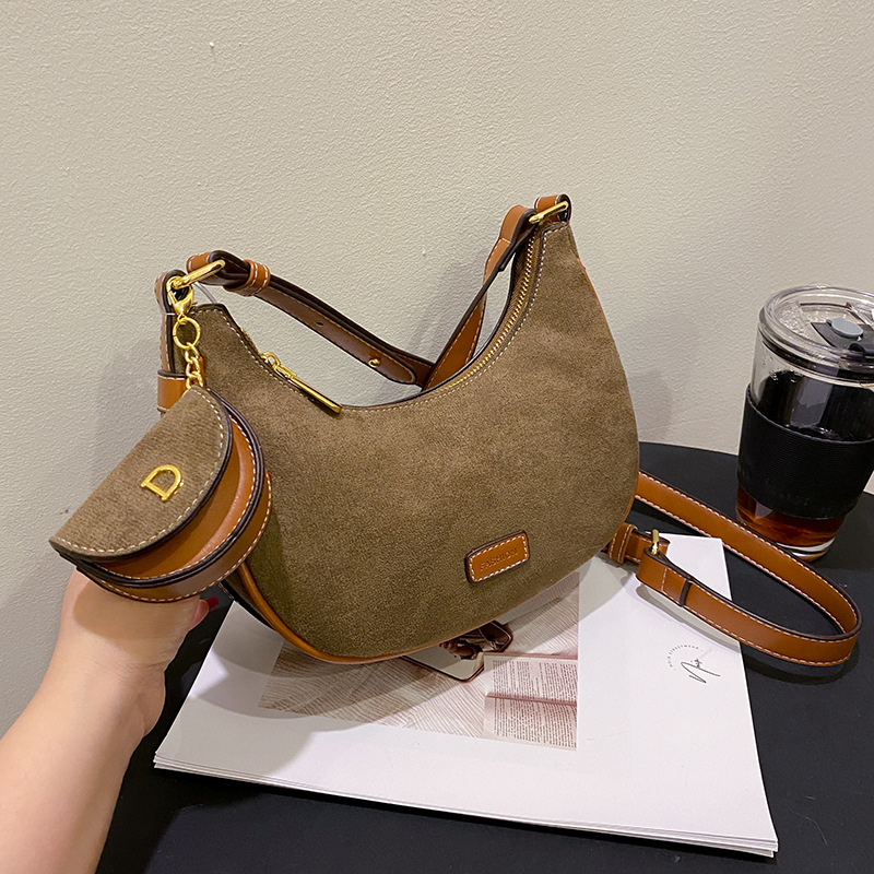 Crossbody torba s gradskim jednostavnim stilom, PU materijal, vodoravan kvadratni oblik, zatvarač, džep za mobitel.