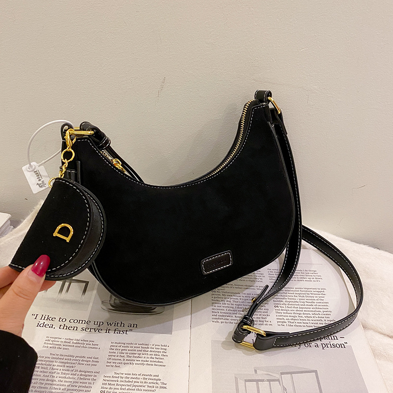 Crossbody torba s gradskim jednostavnim stilom, PU materijal, vodoravan kvadratni oblik, zatvarač, džep za mobitel.