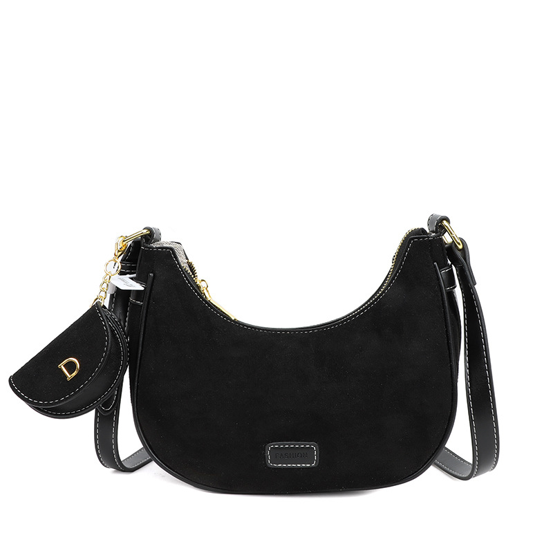 Crossbody torba s gradskim jednostavnim stilom, PU materijal, vodoravan kvadratni oblik, zatvarač, džep za mobitel.