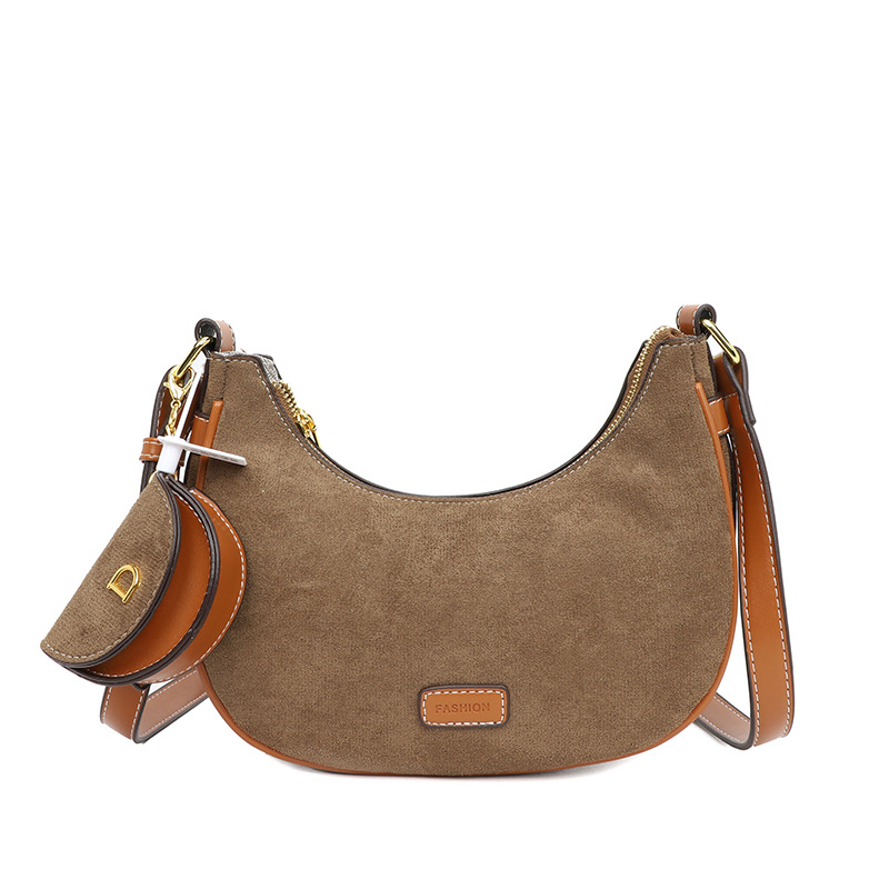 Crossbody torba s gradskim jednostavnim stilom, PU materijal, vodoravan kvadratni oblik, zatvarač, džep za mobitel.