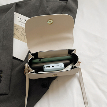 Ženska crossbody torba, retro mala kvadratna, PU koža, otvaranje s preklopom, unutarnji džep sa zipom, poliester podstava