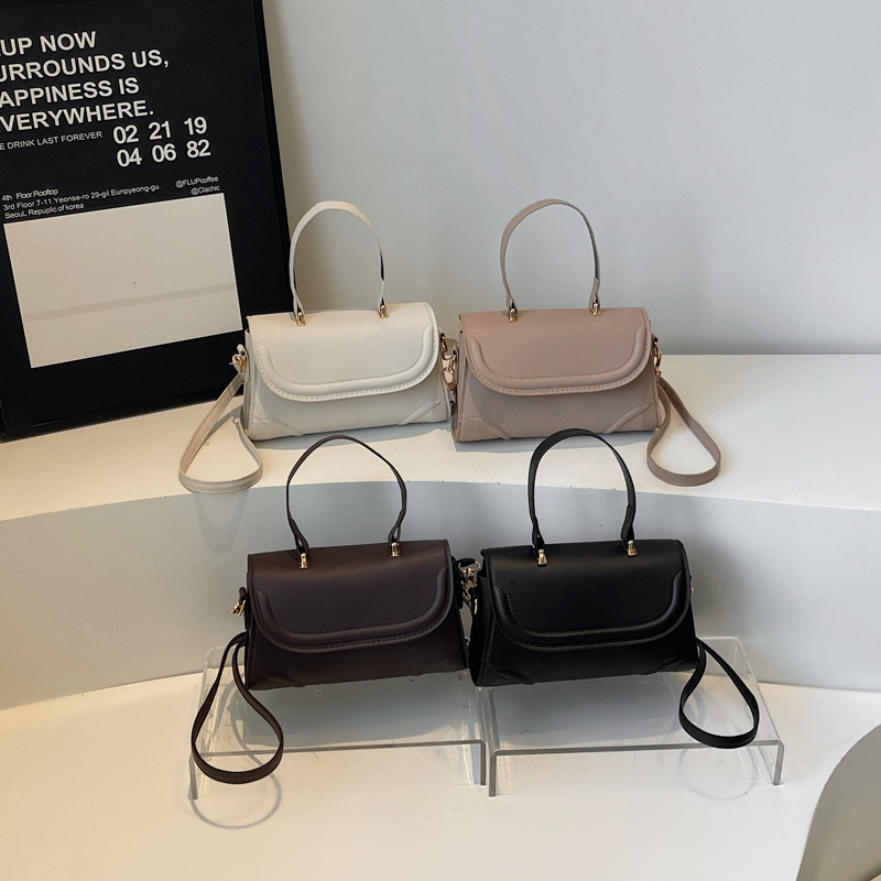 Ženska crossbody torba, retro mala kvadratna, PU koža, otvaranje s preklopom, unutarnji džep sa zipom, poliester podstava