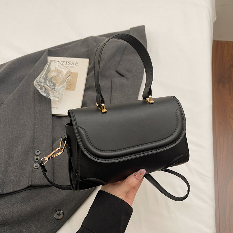 Ženska crossbody torba, retro mala kvadratna, PU koža, otvaranje s preklopom, unutarnji džep sa zipom, poliester podstava