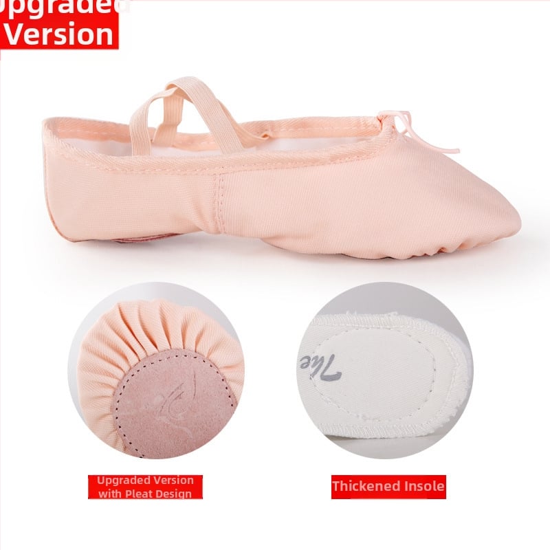 Παπούτσια χορού για παιδιά, unisex, επάνω από καμβά, δερμάτινη σόλα, για μπαλέτο και μοντέρνο χορό