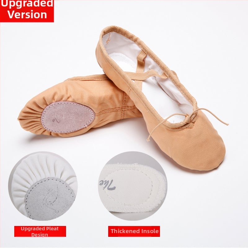 Παπούτσια χορού για παιδιά, unisex, επάνω από καμβά, δερμάτινη σόλα, για μπαλέτο και μοντέρνο χορό