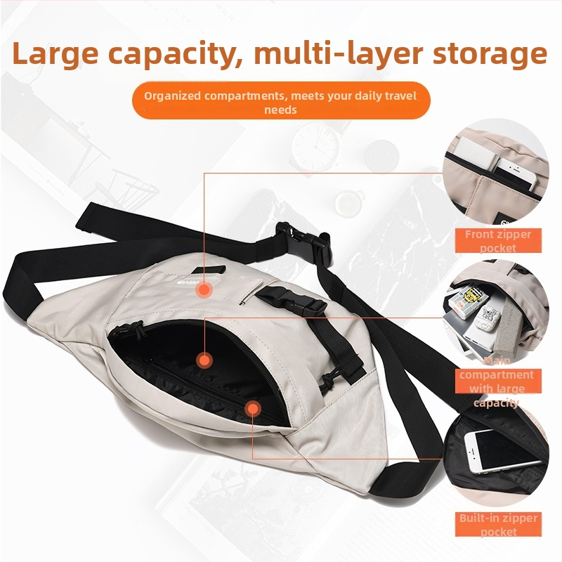 Crossbody taška, unisex, Oxford materiál, priedušná, vodeodolná, ultraľahká, Model 049