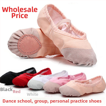 Dječje plesne cipele, unisex, mekana potplata, platnene s kožnim vrhom prsta, stil mačje šape