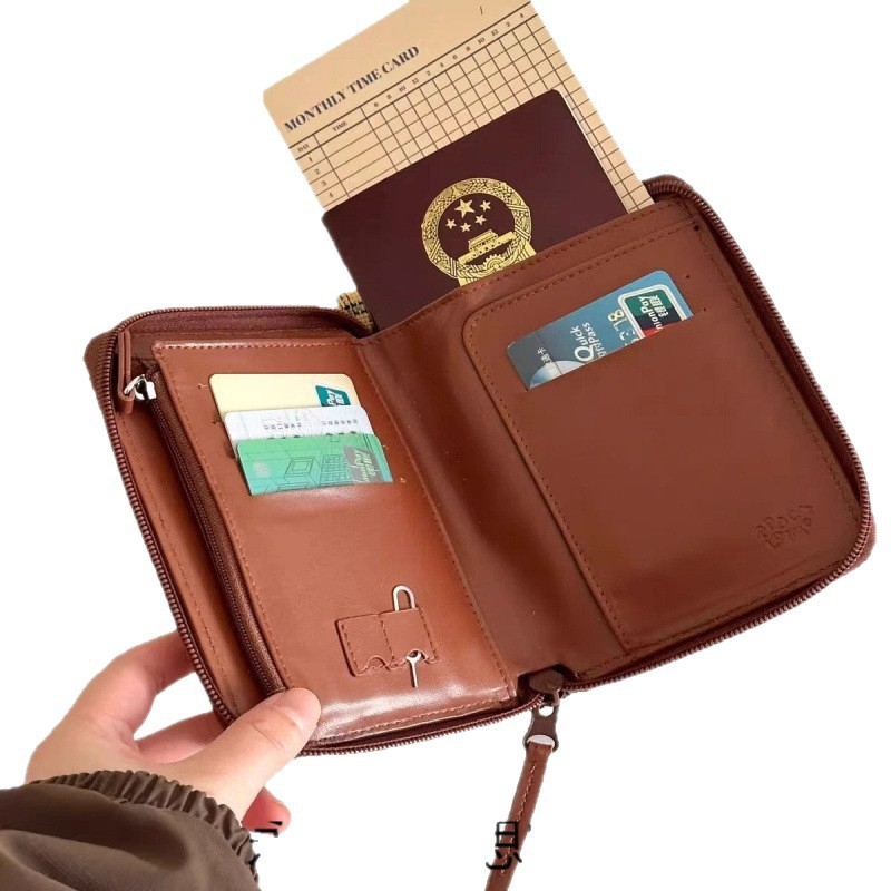 Putnički držač za putovnicu — Vintage karirani organizator kartica s pohranom karata, 600D Oxford tkanina, oblik ručne torbe, japanski stil
