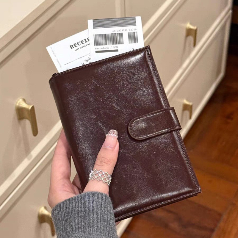 Putnički držač za putovnicu — Vintage karirani organizator kartica s pohranom karata, 600D Oxford tkanina, oblik ručne torbe, japanski stil