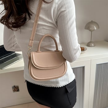 Crossbody torba (urbana jednostavnost) — PU materijal, mala kvadratna torba stil, ovalni oblik, otvaranje poklopcem, džep za prijenosno računalo