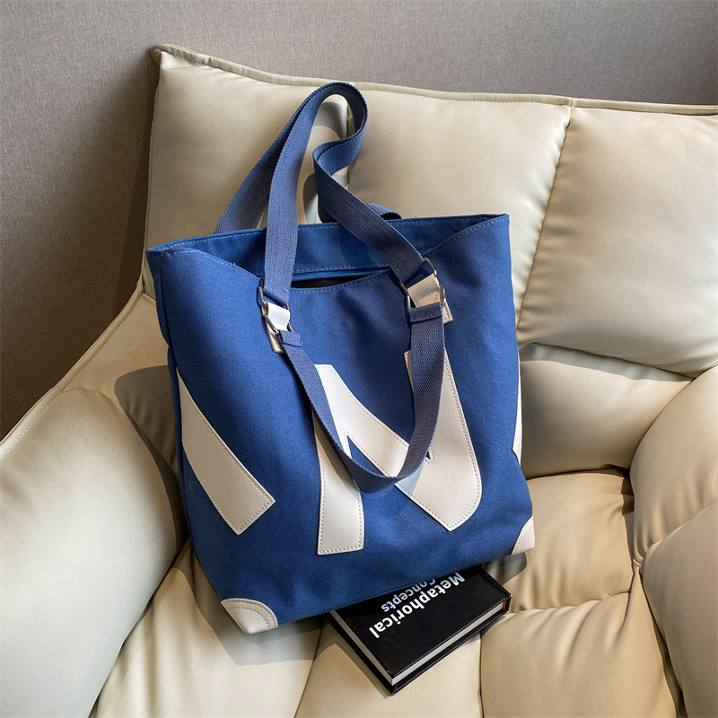 Geantă Tote | Pânză, stil Urban-Simplicity, fermoar, formă orizontală pătrată, căptușeală din poliester, buzunar intern