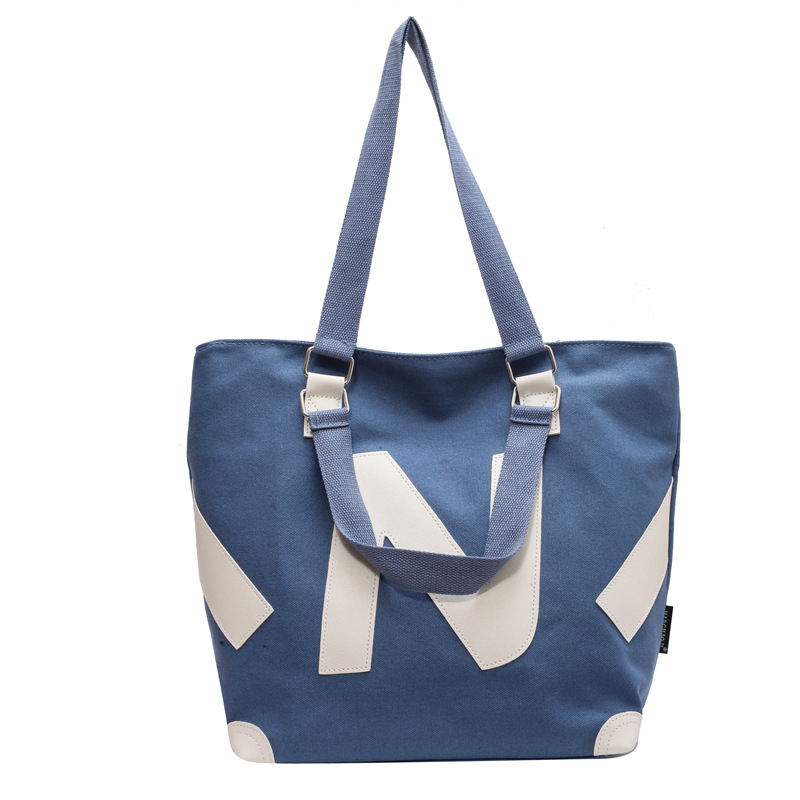 Geantă Tote | Pânză, stil Urban-Simplicity, fermoar, formă orizontală pătrată, căptușeală din poliester, buzunar intern