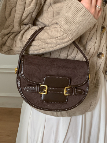 Geantă crossbody Saddle, material PU, stil urban, formă orizontală pătrată, fermoar