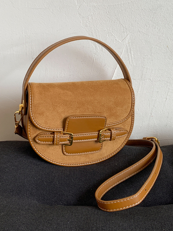 Geantă crossbody Saddle, material PU, stil urban, formă orizontală pătrată, fermoar