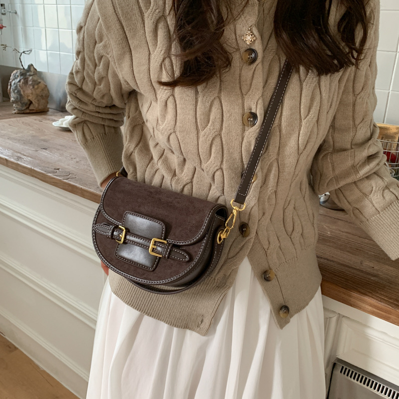 Geantă crossbody Saddle, material PU, stil urban, formă orizontală pătrată, fermoar