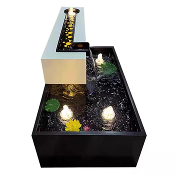 Element decorativ din oțel inoxidabil pentru iaz cu pești — fântână de exterior pentru grădină cu sistem de pulverizare combinat