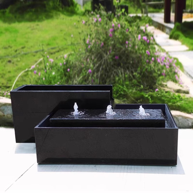 Element decorativ din oțel inoxidabil pentru iaz cu pești — fântână de exterior pentru grădină cu sistem de pulverizare combinat