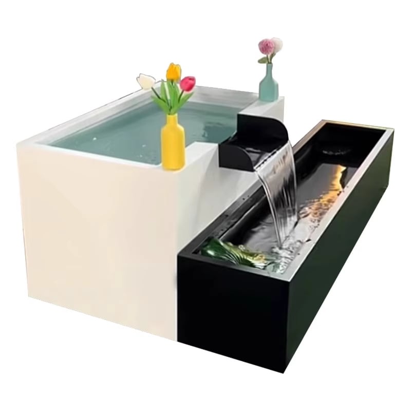 Element decorativ din oțel inoxidabil pentru iaz cu pești — fântână de exterior pentru grădină cu sistem de pulverizare combinat