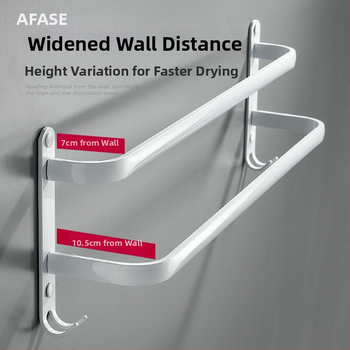 Fürdőszobai alumínium törölközőtartó – háromrétegű, 60 kg teherbírás, felület spray műanyag bevonattal