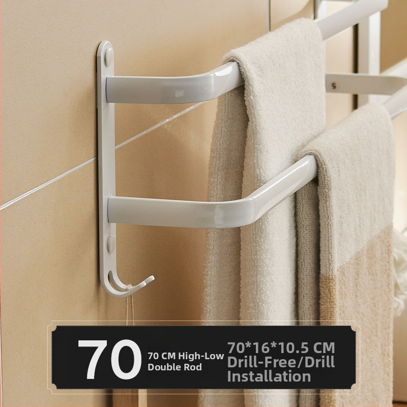 Fürdőszobai alumínium törölközőtartó – háromrétegű, 60 kg teherbírás, felület spray műanyag bevonattal