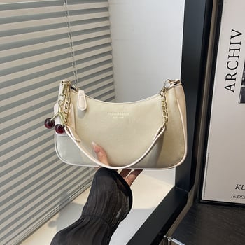 PU torba za ramena, street-style, horizontalni kvadratni oblik, zatvarač na zip, poliesterska podstava
