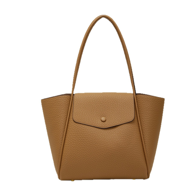 Ženska retro tote torba, PU materijal, stil kanta/vedro, zatvarač, unutarnji džepovi, gradski minimalistizam, zima 2025