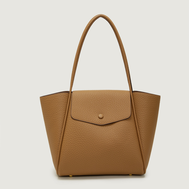Ženska retro tote torba, PU materijal, stil kanta/vedro, zatvarač, unutarnji džepovi, gradski minimalistizam, zima 2025