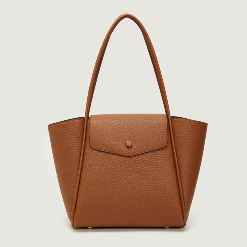 Ženska retro tote torba, PU materijal, stil kanta/vedro, zatvarač, unutarnji džepovi, gradski minimalistizam, zima 2025