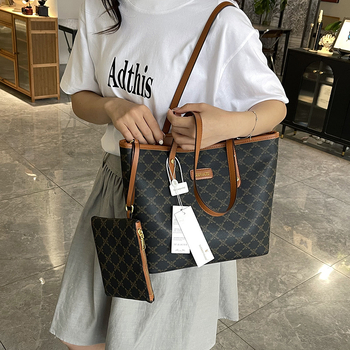 Geantă Tote – stil retro european-american; material PU; formă orizontală dreptunghiulară; fermoar; căptușeală din piele sintetică