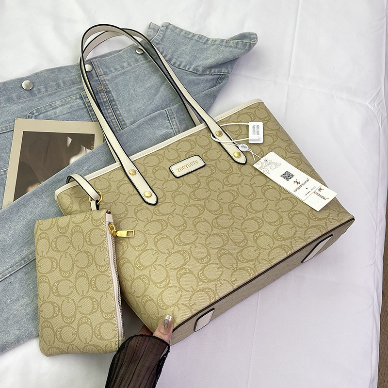 Geantă Tote – stil retro european-american; material PU; formă orizontală dreptunghiulară; fermoar; căptușeală din piele sintetică