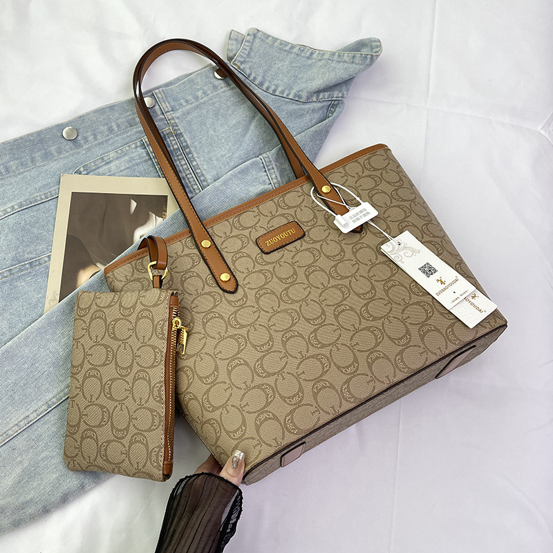 Geantă Tote – stil retro european-american; material PU; formă orizontală dreptunghiulară; fermoar; căptușeală din piele sintetică