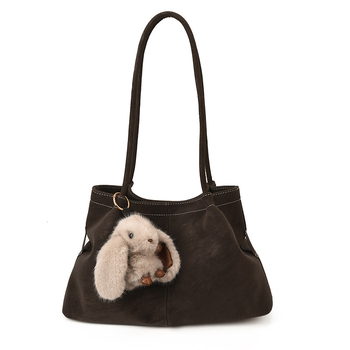 Geantă de umăr tip găleată, capacitate mare, material PU, închidere magnetică, buzunar interior cu fermoar, fără căptușeală